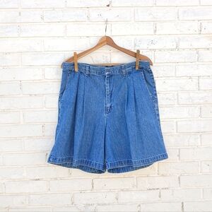 Vintage Lee Highrise Pleated Denim Shorts Cotton